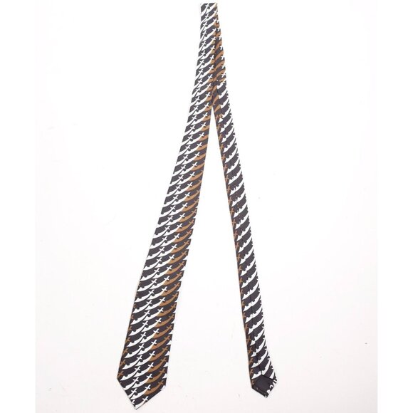 New PRADA sword print tie black white brown Fall 2012 - Picture 1 of 5